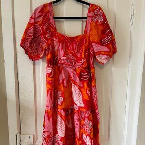 Tj max pink and orange midi dress